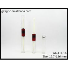 Transparent&Empty Double Head Plastic Round Lip Gloss Tube AG-LPG16, AGPM Cosmetic Packaging , Custom Colors/Logo